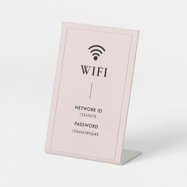Expositor En L Simple Pink Business  Wifi Password and Network  (Anverso)