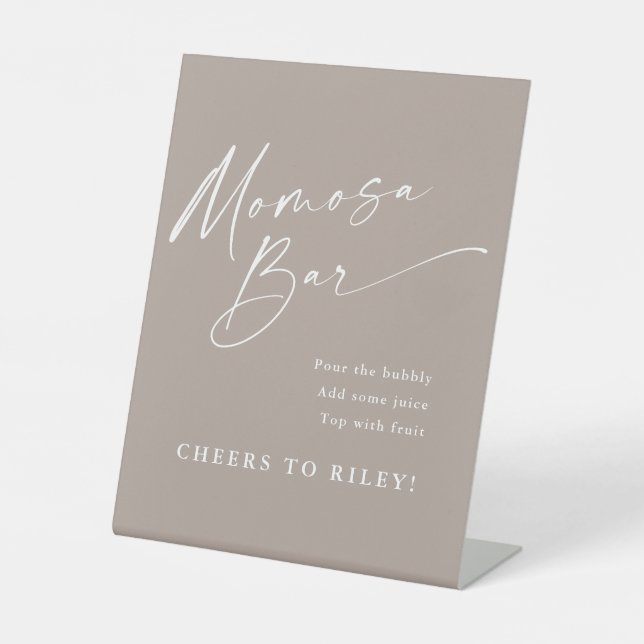 Expositor En L Simple Script Mimosa Bar Baby Shower (Anverso)