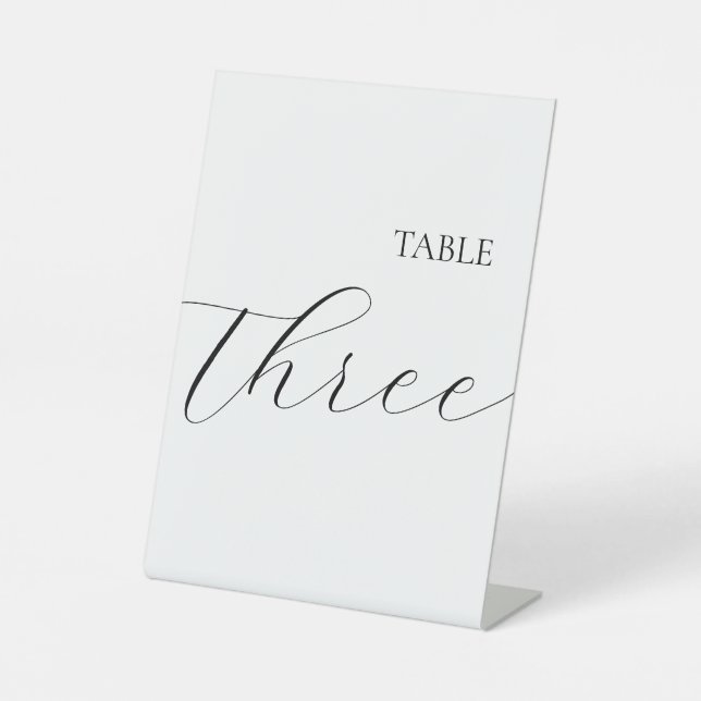 Expositor En L Simple Table Number Three  (Anverso)