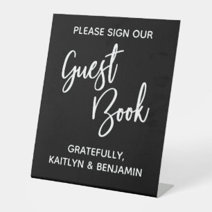 Expositor En L Simple Typography Black Guest Book