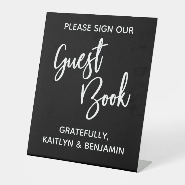 Expositor En L Simple Typography Black Guest Book (Anverso)
