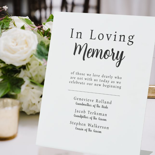Expositor En L Simple Wedding In Loving Memory Pedestal Sign (Simple Wedding In Loving Memory Pedestal Sign
)