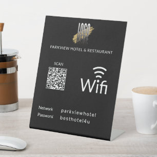 Expositor En L Simple Wifi Network Password QR Code Logo Negro