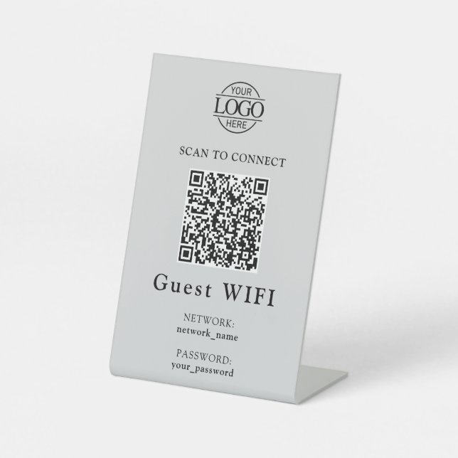 Expositor En L Simple Wifi Password &  Network | Business QR Code (Anverso)