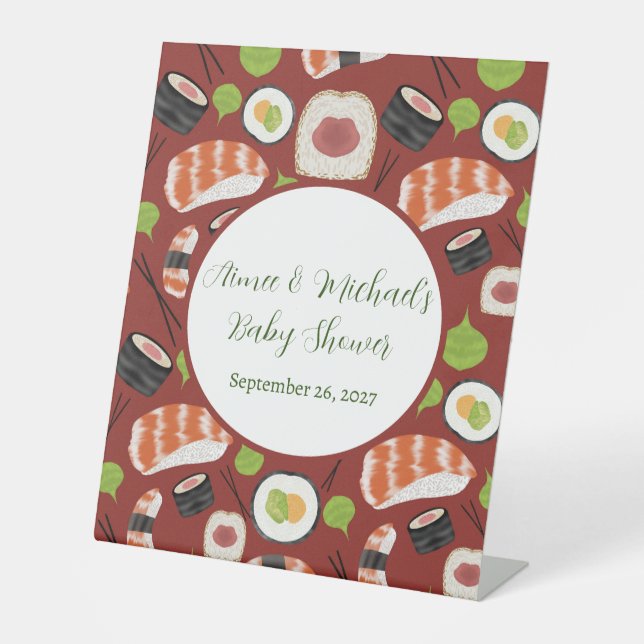 Expositor En L Síndrome de Sushi Baby Shower neutral (Anverso)