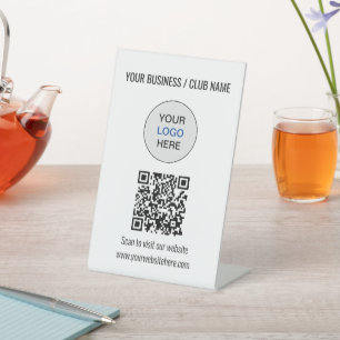Expositor En L Sitio web del logotipo de código QR simple Rótulo 