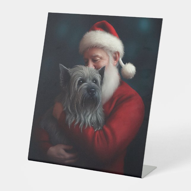 Expositor En L Skye Terrier Con Navidades festivos de Santa Claus (Anverso)