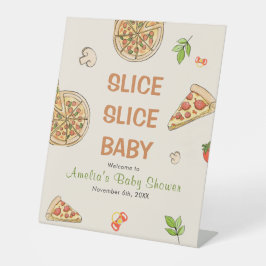 Expositor En L Slice Slice Baby Pizza Baby Shower Pedestal Rótulo