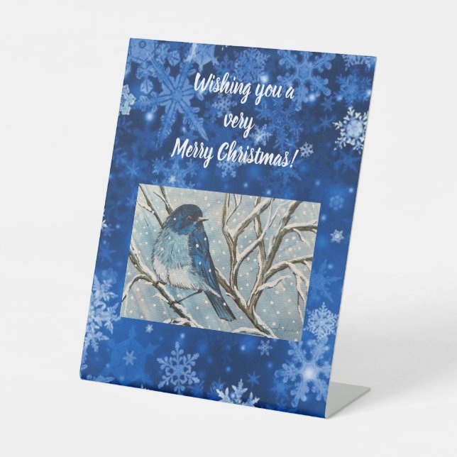 Expositor En L Snowy Bluebird Notecard (Anverso)