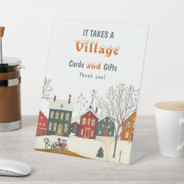 Expositor En L Snowy Village Winter Baby Shower Cards and Gifts