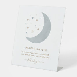Expositor En L Sobre la luna Blue Boy Baby Shower Diaper Raffle