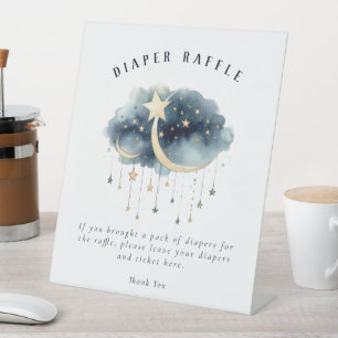 Expositor En L Sobre la luna de oro estrellas Baby Shower Diaper 