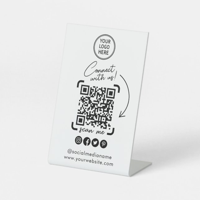 Expositor En L Social Media QR Code Business (Anverso)