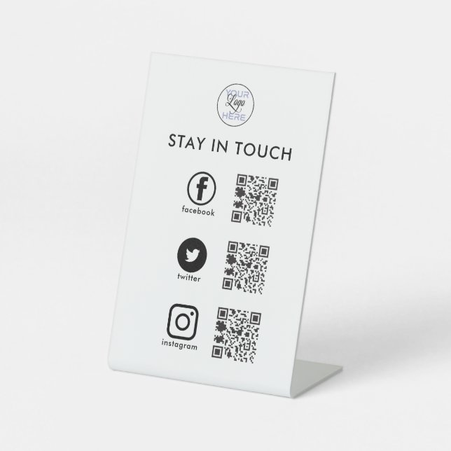 Expositor En L Social Media QR Code Business (Anverso)