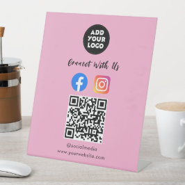 Expositor En L Social Media QR Code | Instagram Facebook Tabletop