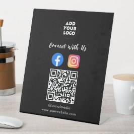 Expositor En L Social Media QR Code | Instagram Facebook Tabletop