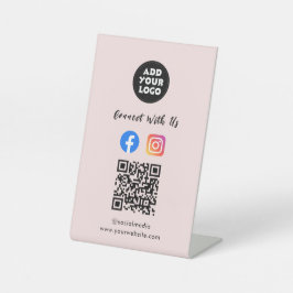 Expositor En L Social Media QR Code | Instagram Facebook Tabletop