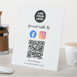 Expositor En L Social Media QR Code | Instagram Facebook Tabletop