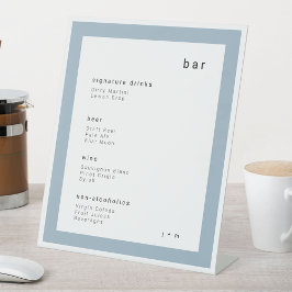 Expositor En L Soft blue minimalist event Bar Pedestal Sign