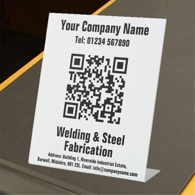 Expositor En L Soldadura y fabricación Diseño de código QR Diseño (Subido por el creador)