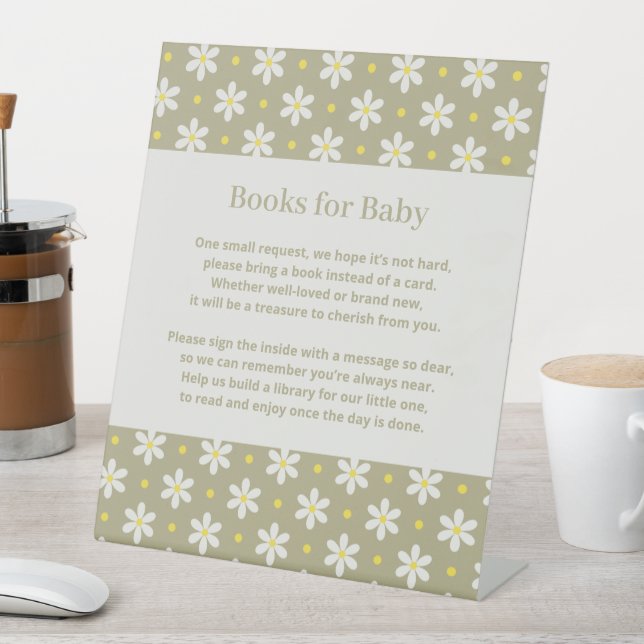 Expositor En L Solicitud de libro para baby shower de Daisy (In Situ)