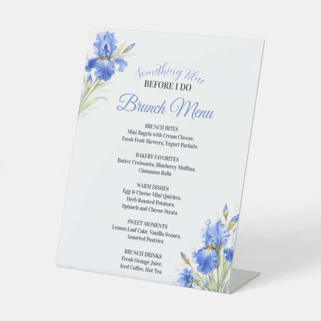 Expositor En L Something Blue Bridal Shower Brunch Menu (Anverso)