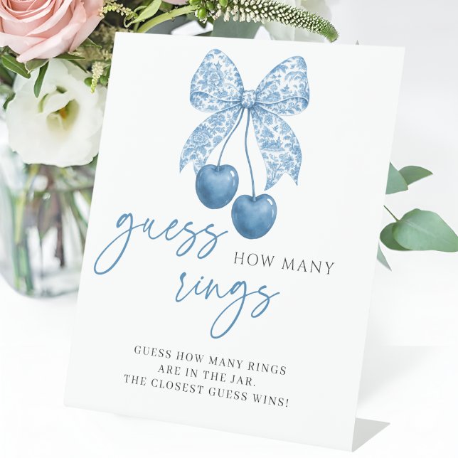 Expositor En L Something Blue Guess How Many Rings Bridal Shower (Subido por el creador)