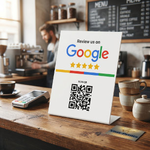 Expositor En L Soporte de código QR de reseñas de Google
