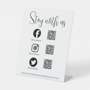 Expositor En L Soporte de pantalla de conexión QR de redes social