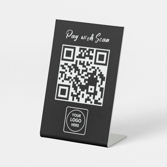 Expositor En L Soporte de visualización QR moderno para pagar con (Anverso)
