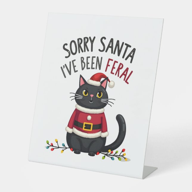 Expositor En L Sorry Santa I've Been Feral Black Cat Christmas Fu (Anverso)