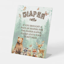 Sorteo de pañales Animales del bosque baby shower