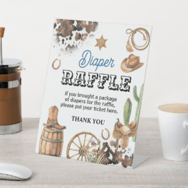 Expositor En L Sorteo de pañales Cowpoke Baby Shower
