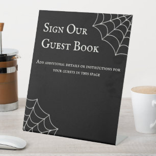 Expositor En L Spiderwebs Black and Ecru Gothic Boda