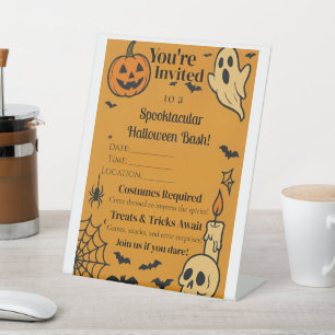 Expositor En L Spooky Halloween Bash Invite Fantasma y juegos