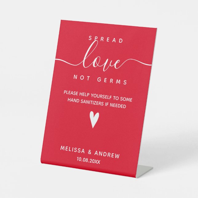 Expositor En L Spread Love not Germs - Covid Safety Boda (Anverso)