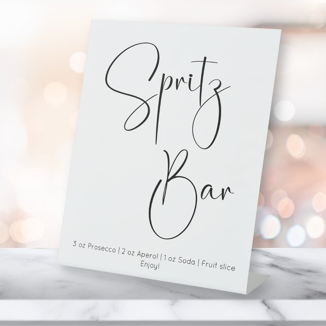 Expositor En L Spritz Bar Moderno Script Ducha Bridal (Subido por el creador)