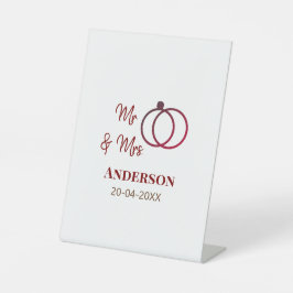 Expositor En L Sr. y Sra. añada apellido fecha año de boda favor 