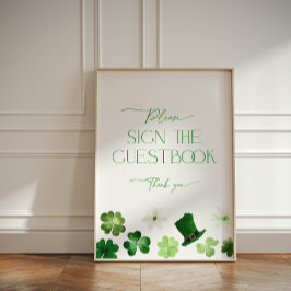 Expositor En L St. Patricks Day green shamrock Guestbook