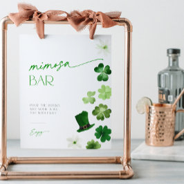 Expositor En L St. Patrick's Day Green Shamrock Mimosa Bar Menu