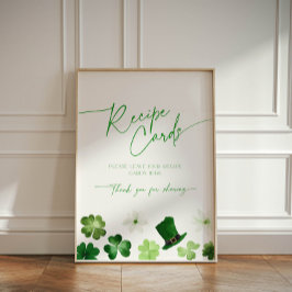 Expositor En L St. Patricks Day themed green Bridal Recipe Card