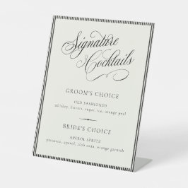 Expositor En L STATELY Signature Cocktails Wedding Bar Menu