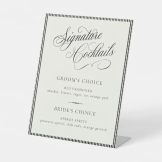 Expositor En L STATELY Signature Cocktails Wedding Bar Menu