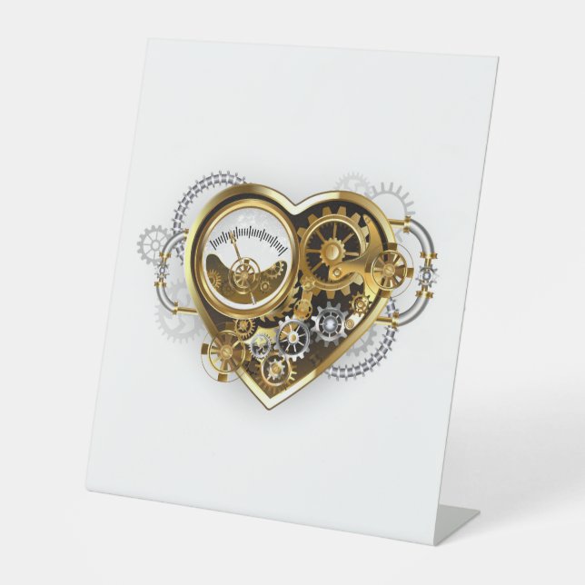 Expositor En L Steampunk Heart with a Manometer (Anverso)