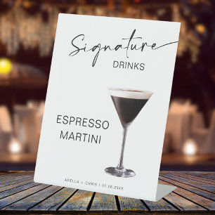 Expositor En L STELLA Boda Espresso Cocktail Martini Bar Rótulo