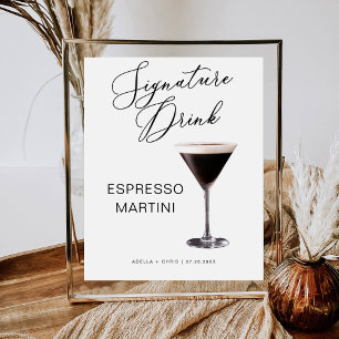 Expositor En L STELLA Boda Espresso Cocktail Martini Bar Rótulo