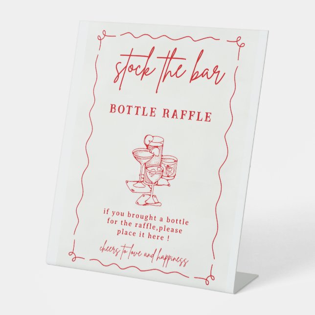 Expositor En L  Stock the Bar Party, Stock The Bar Sign, Couples  (Anverso)