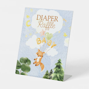 Expositor En L Storybook Woodland Fox Baby Shower Diaper Raffle