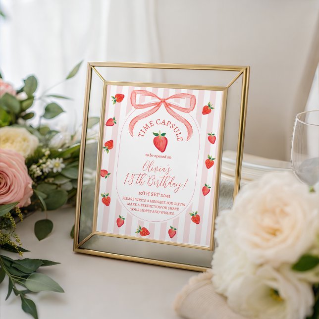 Expositor En L Strawberry Time Capsule Table Sign (Subido por el creador)