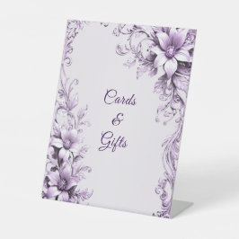 Expositor En L Stylish Purple Flowers Tabletop Signs